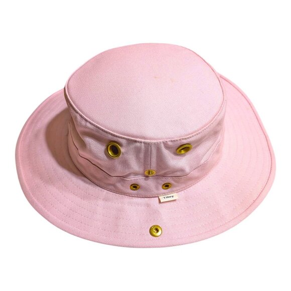 Tilley The Iconic T1 Bucket Hat Pink Size 7 1/8 Missing Cord Made in Canada - Picture 1 of 11